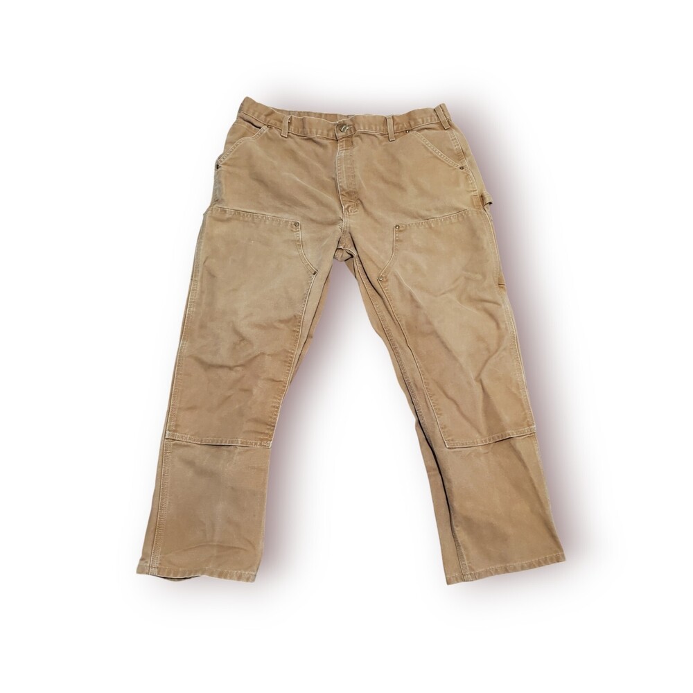 Carhartt B01 BRN Double Knee Duck Canvas Cargo Pants Sz 40x30